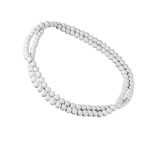 Produktbild: VALICLUD 2St holzperlen armband Holzschmuck Halskette aus Holzperlen Armband-Halskette eine Halskette Halsketten hängende Perlen Halsanhänger Hip Hop Kranz runde Holzperlen Hölzern Weiß