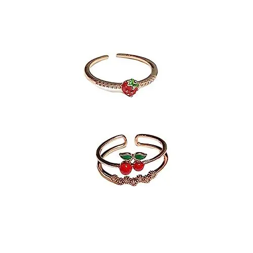 Produktbild: VALICLUD 2St klingeln Kinder klingeln Golddekor Zubehör Abs Kinderschmuck Mädchen bastelzeug cherry die bescherung strawberry juweli Modeaccessoire Modeschmuck Tropfen Öl Golden