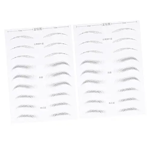 Produktbild: VALICLUD 2 Blätter Wasserfeste Augenbrauenaufkleber Brow Kit Gesicht Für Frauen Augenbrauentönung Braun Dauerhafte Schablonen Permanent Gefälschte Dunkle Augenbrauen Tattoo Aufkleber