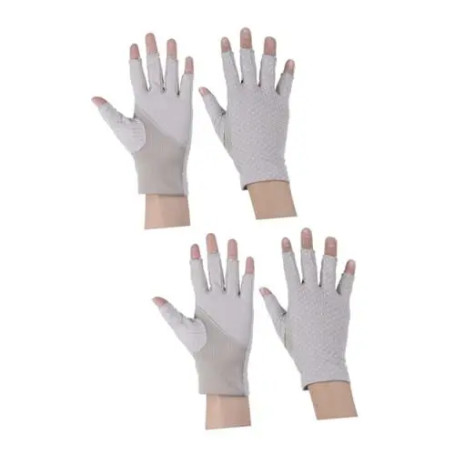 Produktbild: VALICLUD Halbe Fingerhandschuhe Sommerhandschuhe Für Damen 2 Paar Fahrradhandschuhe Damen Baumwolle Sommer