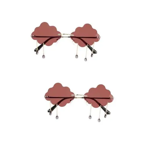 Produktbild: VALICLUD 2paare Rimless Sonnenbrillen Kreative Dekorative Brille Für Partys Und Veranstaltungen Geeignet Für Karneval Und Besondere Anlässe Mit Komfortablen Nasenpads Und Langlebigen