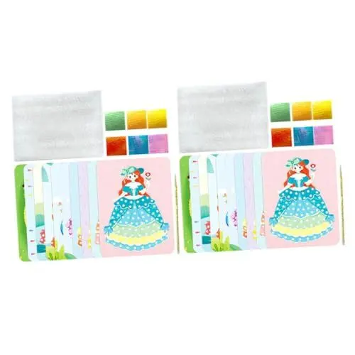 Produktbild: VALICLUD 2 Sets Und Zeichenspielzeug Stickset Spielzeug Für Unvollendete Sticharbeiten Kinder Handarbeitswerkzeug Handgefertigtes Punktions Malset DIY Sticharbeiten DIY Kreuzstiche