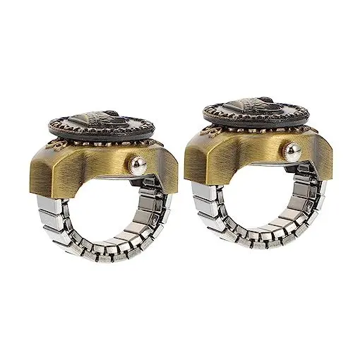 Produktbild: VALICLUD 2 Stk Ringuhr Herren-digitaluhr Skelett Uhr Boderry-uhren Für Herren Männer Ringe Fingerschmuck Ringe Für Männer Schädel Uhr Mann Beobachten Clamshell-uhrenring Zinklegierung