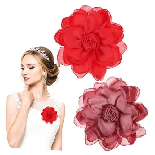 Produktbild: VALICLUD Blumenbrosche-set 2er-pack Satin-blumenbroschen Für Damen Kleiderbrosche – Langlebig