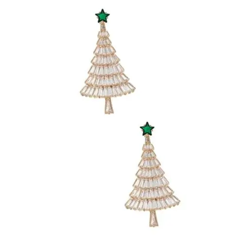 Produktbild: VALICLUD 2 Stk Weihnachtsbrosche Weihnachten dekorative Brosche Weihnachts-Emaille-Brosche weihnachtsdeko weihnachts party Kleidung Brosche Brustnadel für Weihnachten Golden