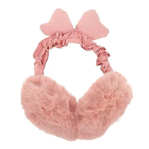 Produktbild: VALICLUD 2 Stk warme Ohrenschützer Flauschige Ohrenschützer Bogen Ohrenschützer Gehörschutz nauszniki zimowe gehöhrschutz Bow pelzigen warmen Ohrenschützer warmer Ohrenschützer Plüsch Rosa