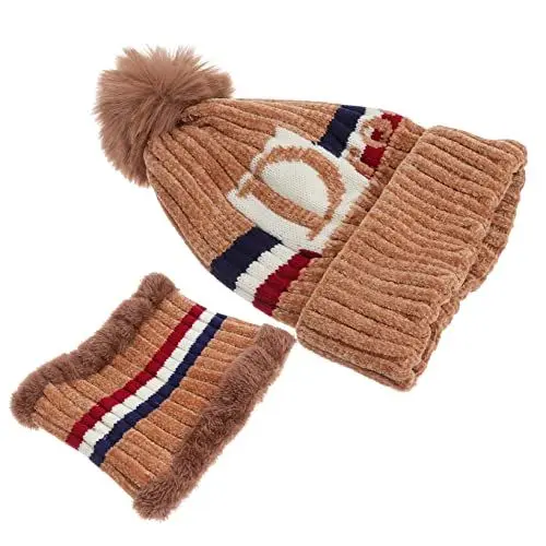 Produktbild: VALICLUD 2 Stück 2 1 Warme Mützen Für Frauen Nackenwärmer Mütze Damen Hut Damenhüte Und Mützen Damenhut Damenhüte, Mützen Halswärmer Schal Gehäkelte Mütze Warmer Hut Strickmütze Fräulein