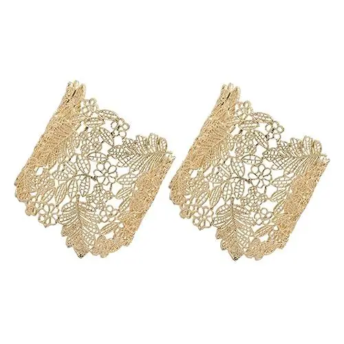 Produktbild: VALICLUD 2st Offenes Armband Brautjungfer Armbänder Armbandschmuck Armbänder Für Mädchen Manschettenarmband Manschettenarmbänder Bettelarmband Blatt Armmanschette Golden Metalllegierung