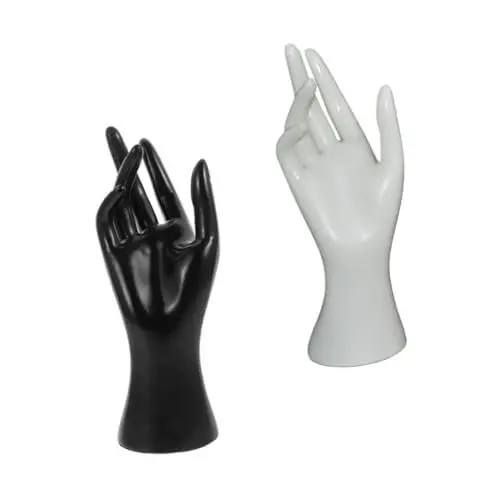 Produktbild: VALICLUD 2st Schmuck Handmodell Requisiten Handmodellständer Halskette Anzeige Schmuck Aufhänger Handschmuckhalter Halsketten-aufhänger Handgeformter Ringhalter Handringanzeige Plastik