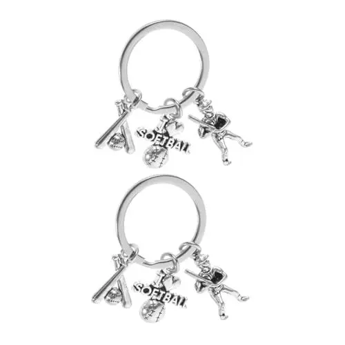 Produktbild: VALICLUD Doppeltes Schlüsselanhänger-Design – Baseball- Und Softball-schlüsselring Stilvolles Metall-Accessoire Für Absolventen