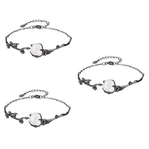 Produktbild: VALICLUD 3 Schöne Silberarmbänder Statement Armbänder Für Damen Damenarmbänder Armbänder Für Damen Armbänder Für Damen Silberarmreifen Für Damen Edelsteinarmbänder