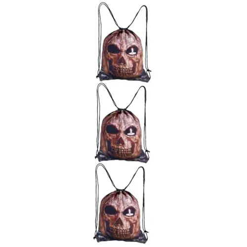 Produktbild: VALICLUD 3 Stk Halloween Kordel Zug Einkaufstasche Halloween-pakettasche Rucksäcke Halloween-einkaufstasche Yoga-rucksack Taschen Mit Totem Aufdruck Kordelzug Student Rucksacktasche