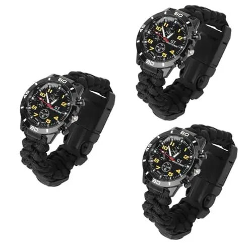 Produktbild: VALICLUD 3 Stück 3 1 Uhrenarmband Kompass Multifunktionsuhr Für Geordnete Erkundungen Kompass Uhren Outdoor-uhr 3-in-1-bergsteigeruhr Kompassuhr Laufuhren Uhr Mit Kompass Gurt Verdreifachen