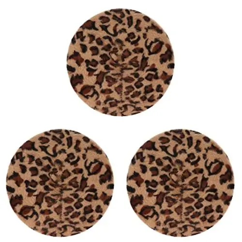 Produktbild: VALICLUD 3st Baskenmütze Mit Leopardenmuster Mütze Aus Wollmischung Mütze Mit Animal-Print Baskenmütze Im Französischen Stil Warme Baskenmütze Japanisch Herbsthut Damen Kaninchenfell