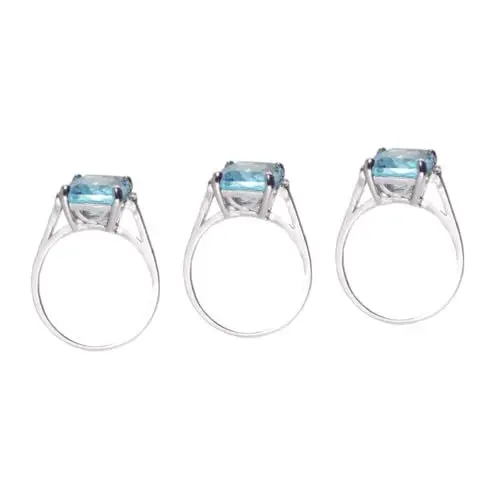 Produktbild: VALICLUD 3st Eleganter Herrenschmuck Ringe Topasringe Für Frauen 925 Sterling Silber Ringe Für Edelsteinringe Für Frauen Blauer Strass-verlobungsring Diamantringe Modering