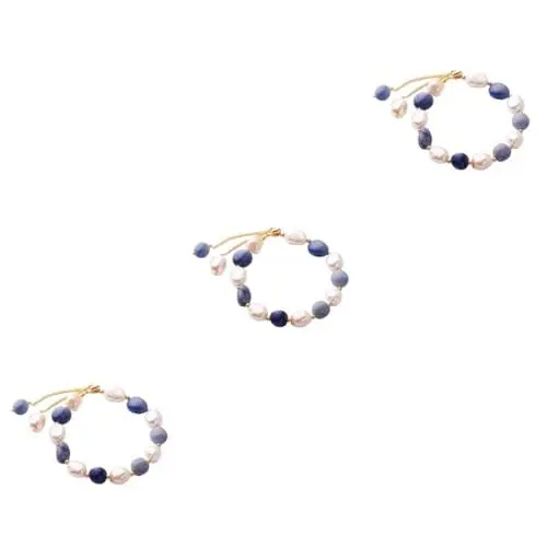 Produktbild: VALICLUD 3st Perlenarmband Modeschmuck Handgelenkskette Barockes Armband Smaragd-armband Bankett Handgelenkschmuck Strass-armband Aventurin-armband Jade-armband Frisches Wasser Armbänder