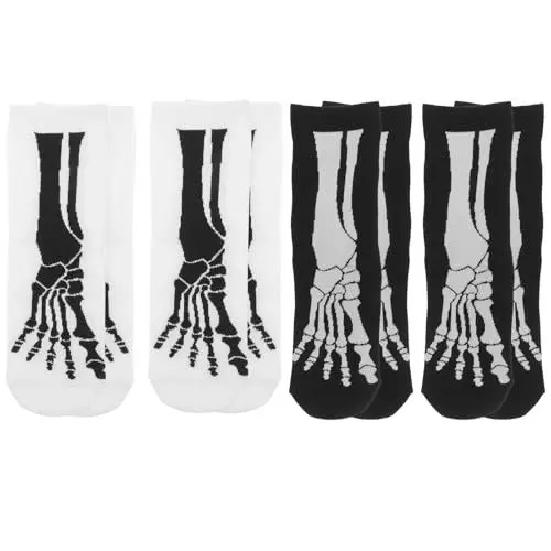 Produktbild: VALICLUD 4 Paare fünf Zehensocken Baumwolle Herrensocke Herren Zehensocken Männer Socke Trennsocken fünf Zehensocken Männer Skelett Pfote Mann