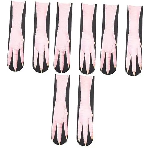 Produktbild: VALICLUD 4 Paare Socken Mit Hühnerfüßen Hühnerbeinsocken Hühnerkostümsocken Lustige Herrensocken Männer Socken Verrückte Socken Für Frauen Polyester Baumwolle Unisex Persönlichkeit 3D