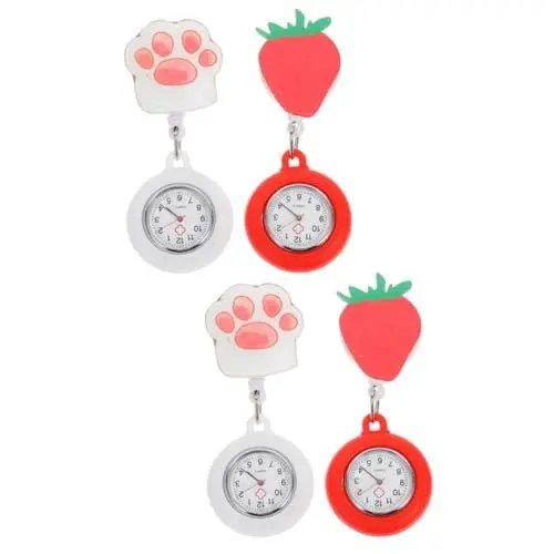Produktbild: VALICLUD 4 Stück Ausziehbare Schwestern-Taschenuhr Medical Watch Krankenschwester Uhr Arztuhr Pflege Taschenuhr Herz Taschenuhr Schwesternuhren für Damen Krankenschwester Taschenuhr Glas