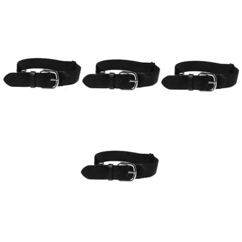Produktbild: VALICLUD 4stücke Youth Boys Adjustable Baseball Softball Belt Elastisch Verschleißfest Für Sport Und Freizeit Schwarz Für Jungen Und Jugendliche