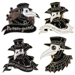 Produktbild: VALICLUD 4 Stück Halloween Brosche Pin Krähe Rabe Brosche Gothic Emaille Brosche Pin Kleidung Accessoire für Cosplay Party Männer Halloween Erwachsenen Schwarz