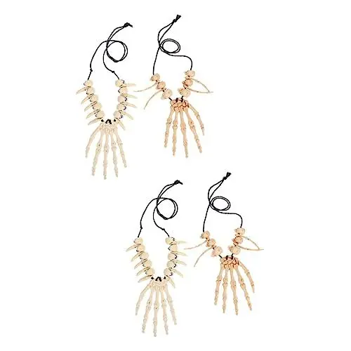 Produktbild: VALICLUD 4 Stück -Halskette halloween halloween assecoires Halloween-Dekoration Halloween-Knochen-Halsketten halloween deko schmuck Halloween-Halsketten Halloween-Dekore