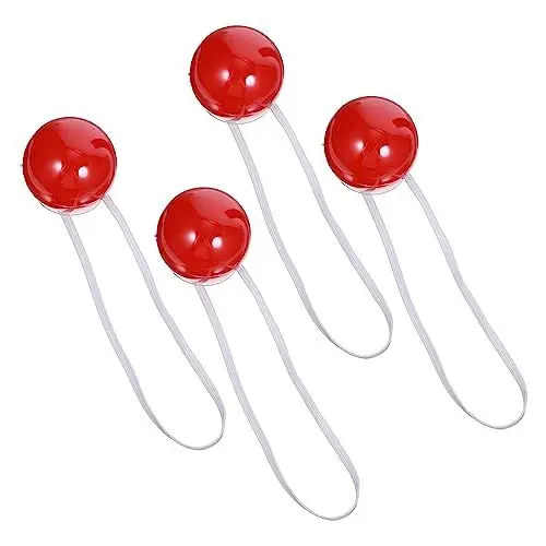 Produktbild: VALICLUD 4 Stück Leucht Rote Nase Weihnachtliche Clownnasen Clown-cosplay-nase Neuheiten Rentier-kostüm-requisite Rote Zirkusclownnase Karneval-clown-nase Stütze Blinkende Clownsnase Vinyl
