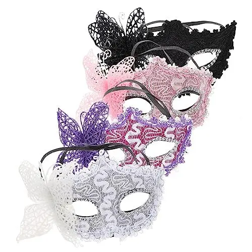 Produktbild: VALICLUD 4 Stück Halbgesichts-schmetterlings-maskenmaske Für Frauen Maskenmasken Party-kostüm-requisiten Dekorative Masken Für Masken