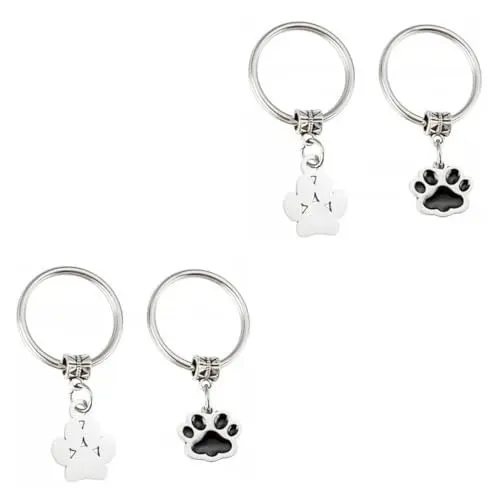 Produktbild: VALICLUD 4 Stück Schlüsselanhänger für Rucksäcke Schmuck für Paare Hundepfote Schlüsselanhänger Schlüsselbund Schlüsselringe kreative Schlüsselanhänger Schmuck für Schlüsselanhänger Zubehör