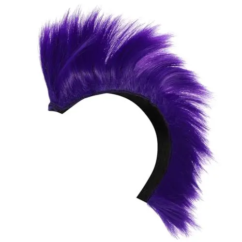 Produktbild: VALICLUD 5St Helm Perücke Party Perücke Skinhead-Kostüm-Perücke Helm-Haarteil Halloween perücke perücken für Halloween Foto-Requisite Cosplay verkleiden Sich Hochtemperaturdraht Violett