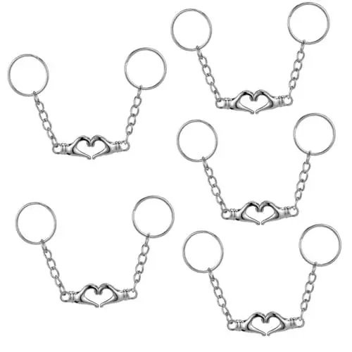 Produktbild: VALICLUD 5 Paare Magnetischer Palmen-schlüsselanhänger Geldbörse Herz Schlüsselanhänger Kreativer Schlüsselhalter Schlüsselanhänger Zum Aufhängen Taschenanhänger Paar Sachen Zinklegierung