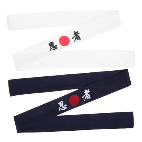 Produktbild: VALICLUD 6 Stk Stirnband mit Ninja-Print japanisches krawattenstirnband tragbares Stirnband Hijab haarband Krawatten für Männer binden breite stirnbänder für damen Kochzubehör atmungsaktiv