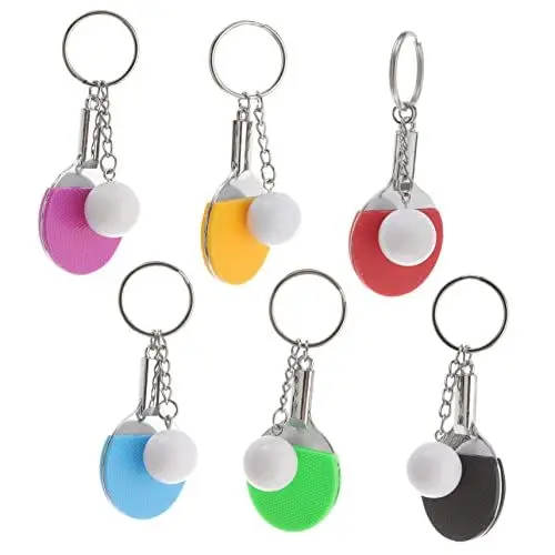 Produktbild: VALICLUD 6 Stück Schläger Schlüsselanhänger Schlüsselanhänger Ring Tischtennis Schlüsselanhänger Pingpong Schlüsselanhänger Sport Schlüsselanhänger Schlüsselanhänger Anhänger Sport
