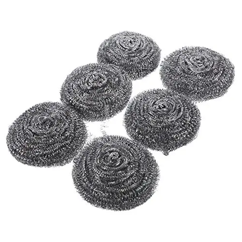 Produktbild: VALICLUD 6 Stück Teiliges Edelstahl Stahlwolle Reinigungspads Set Langlebige Topfreiniger Rostfreie Spülschwämme für Küche Grill Pfannen und Vielseitige Haushaltsreinigung