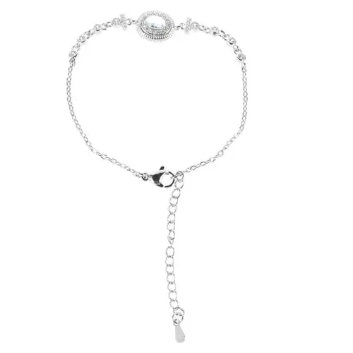 Produktbild: VALICLUD Aquamarin-Armband Damen Armband Schmuck Armband Verstellbares Armband Modisches Armband Schönes Armband Armbänder für Frauen Armband für Frauen Zirkonarmband Kupfer Silver