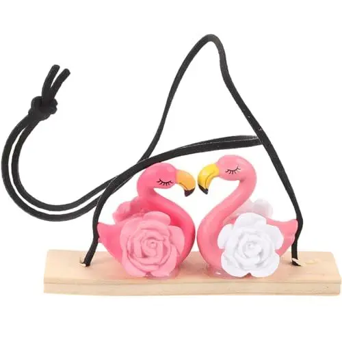 Produktbild: VALICLUD Einzigartiges Flamingo-auto-hängeornament Dekorativer Rückspiegel-charme Kunstharz Holz