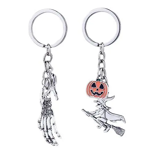 Produktbild: VALICLUD Autodekoration 2St Halloween-Schlüsselanhänger Halloween-Dekor Schlüsselhalter für die Handtasche Schlüsselringe Schlüsselbund Halloween-Schlüsselring Kürbis-Schlüsselanhänger