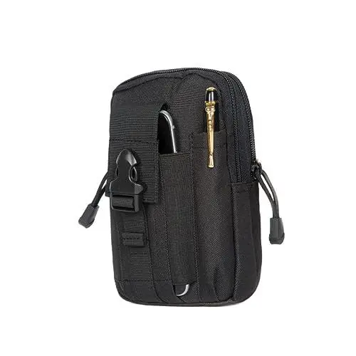Produktbild: VALICLUD Bauchtasche Handytasche Reisetaschen Jagdtasche Reise Gürteltasche widerstandsfähige Tasche werkzeugregal anlegewerkzeug passenge Brieftasche Campingtasche Wandertasche Black