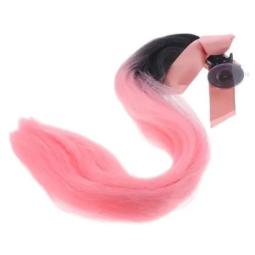 Produktbild: VALICLUD Bogenhelmgeflecht Pigtail-Schwänze für Helme Helm-Haarteil Helmverzierung Zubehör Perücken deko Motorradhelm Pferdeschwanz Helmperücke Weben schmücken Zopf Blinddarm