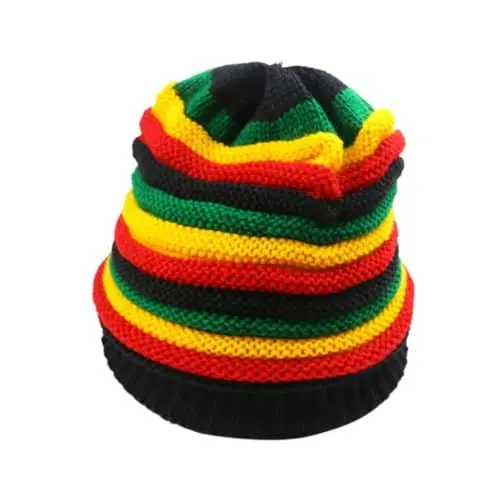Produktbild: VALICLUD Damen Strickmütze Modische Beanie Regenbogen Streifen Männer Frauen Jungen Und Mädchen