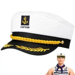 Produktbild: VALICLUD Erwachsene Sailor Hut Einstellbar Schnappverschluss Captain Hat Marine Admiral Captain Kostüm Cosplay Sailor Hüte