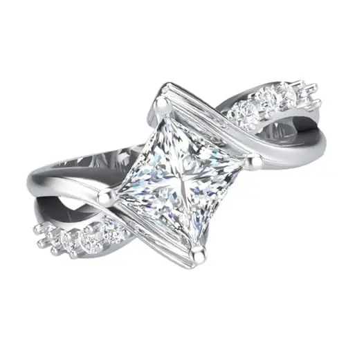 Produktbild: VALICLUD Unisex Zirkon Eleganter Fingerschmuck Modedesign Weiß Größe 10 Für Frauen Männer