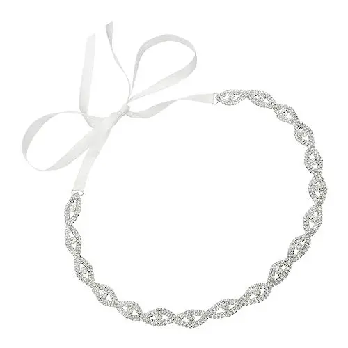 Produktbild: VALICLUD Hollow Woven Hochzeitsgürtel Mit Kristallen Taillengürtel Für Braut Und Brautjungfern Elegantes Accessoire Für Hochzeiten Und Festliche Anlässe Funkelnder Strassgürtel Für