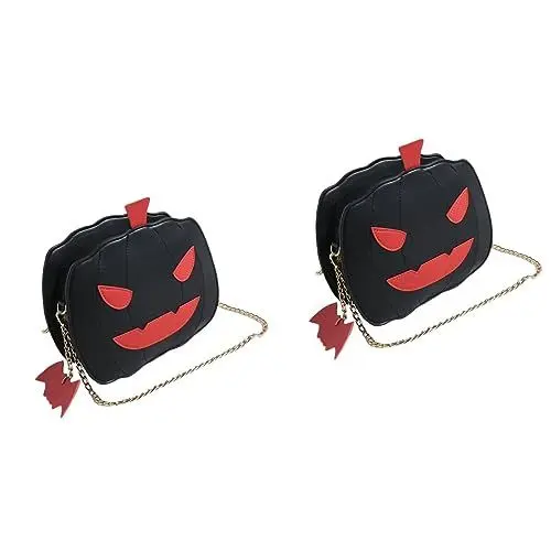 Produktbild: VALICLUD Halloween Casual Umhängetasche Kürbis Umhängetasche Little Devil Umhängetasche Umhängetasche Handtasche für Studentinnen Damen (Schwarz) Gift (Schwarz, Size 1)