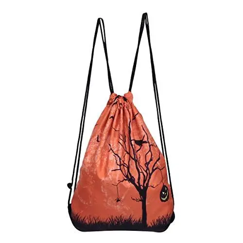 Produktbild: VALICLUD Halloween Zeichensack Rucksack Halloween Rucksack Mit Großem Stauraum Einzigartigem Kürbis Und Schwarze Katze-muster Für Sport Und Freizeitaktivitäten