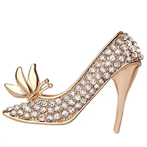 Produktbild: VALICLUD High Heels Brosche Strass-Heels für Frauen Kleidung Brosche Strass-Brosche trauzeugen bridesmaid dekorative Anstecknadel Sicherheitsnadel für Kleidung