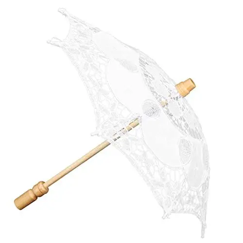 Produktbild: VALICLUD Hochzeitsschirm zusammenklappbarer Hochzeitsornament hochzeitsdeko hochzeit regenschirm dekor Spitzenschirm altmodisch Requisiten bestickter Regenschirm Dekorationen