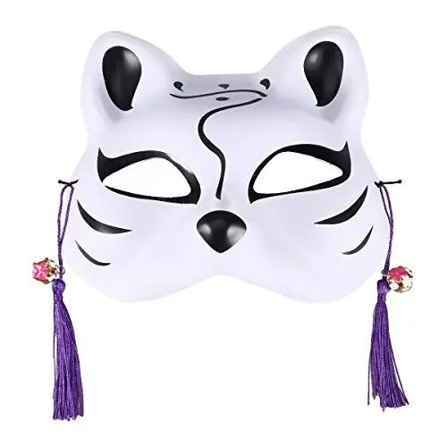 Produktbild: VALICLUD Japanische Traditionelle Masken Katze Halbes Gesicht Halloween-partydekor Kabuki Headwear. Fox Tierische Halbe Gesichtsmaske Halbe Gesichtsfuchsmasken Fuchs Maske Anbe Frau Cosplay