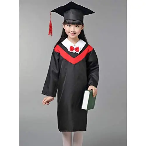 Produktbild: VALICLUD Jungen Und Mädchen Abschlussrobe Und Kappe Doktoranden-sets Schuluniformen Bachelor-umhang Für Kinder 110cm