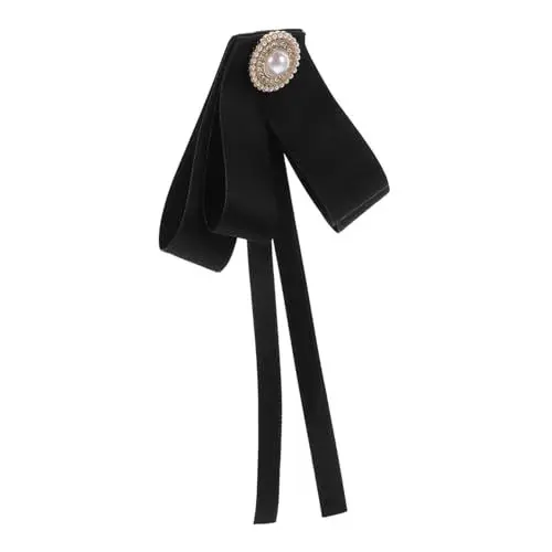 Produktbild: VALICLUD Krawatte abendmode damen abendgarderobe damen bowtie женская одежда Frauen Accessoire brosche Hutnadeln Anstecknadeln für Hüte Fliege für Damen Pin-Ästhetik Kragennadel ， Black